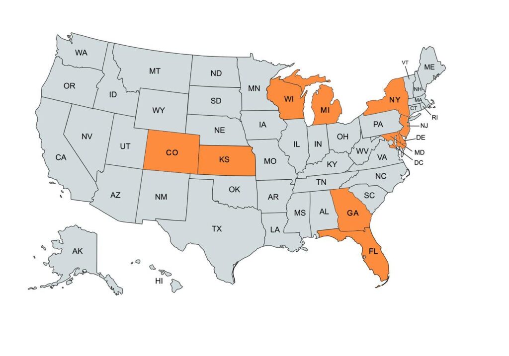 FireIDE coverage across the United States